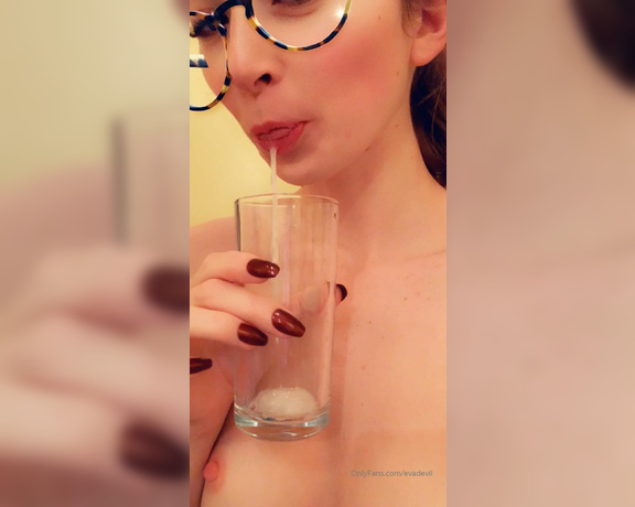 Eva de Vil aka Evadevil OnlyFans - (Video) A real treat! I didn’t feel like swallowing so I’m spitting out my man’s cum for you to f