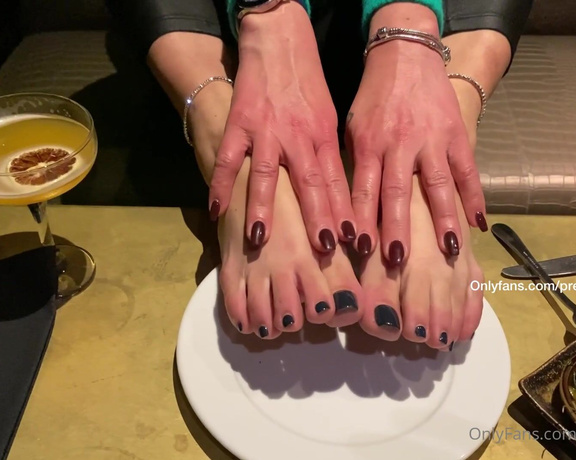 Goddess Vanessa aka Pretty_feet_39 OnlyFans - No dinner and no dessert all you get is my sweaty feet now eat up in front of everybody in the resta