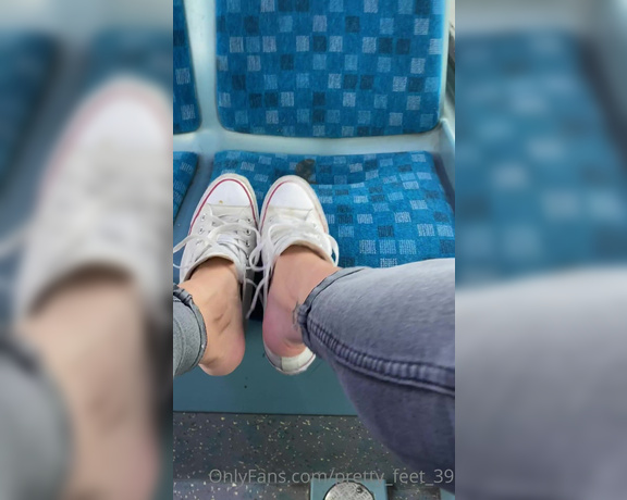 Goddess Vanessa aka Pretty_feet_39 OnlyFans - I had to take these old smelly shoes off I had no socks I’m sure the whole bus could smell my feet l