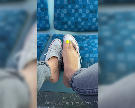 Goddess Vanessa aka Pretty_feet_39 OnlyFans - I had to take these old smelly shoes off I had no socks I’m sure the whole bus could smell my feet l