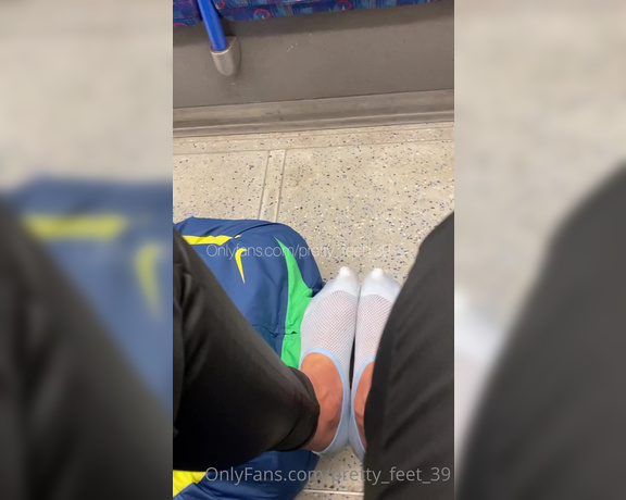 Goddess Vanessa aka Pretty_feet_39 OnlyFans - Public stinky sock sniffing on the London Underground tube he couldn’t resist my sweaty feet in thes