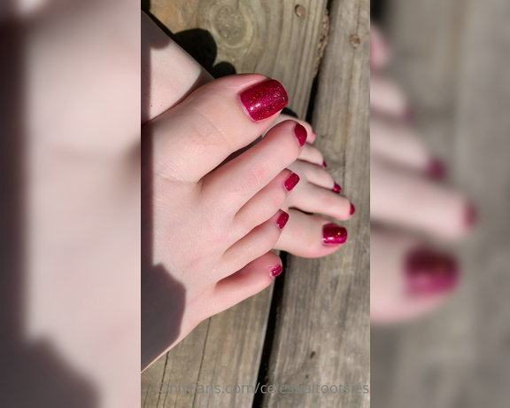 Celestial Tootsies aka Celestialtootsies OnlyFans - It’s such a beautiful day! I had to show off my sparkly red pedi under the sun