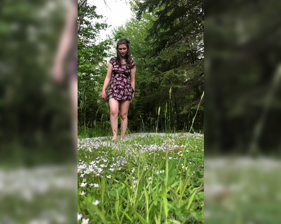 Delilah aka Footiesfeets OnlyFans - Outdoor walking through flowers So sad that they got mowed after this