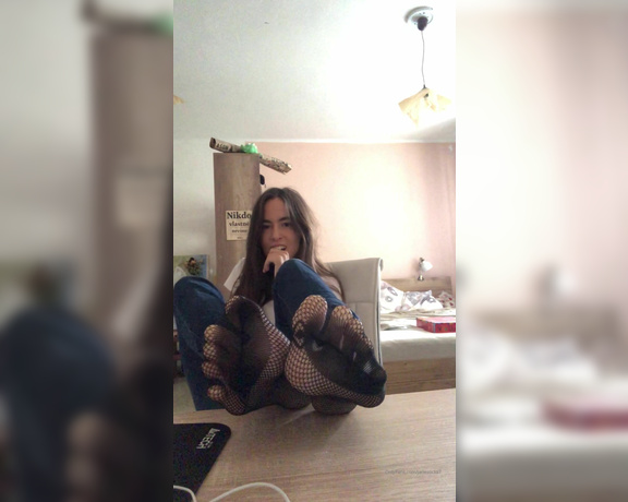 Jane aka Janesocks7 OnlyFans - What are you looking at I’m just making my fishnets fit perfectly