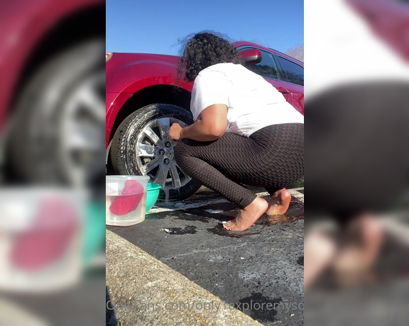 ExploreMySoles aka Only1exploremysoles OnlyFans - It was such a nice day so I decided to wash my car