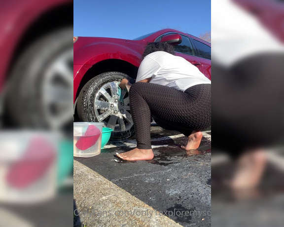 ExploreMySoles aka Only1exploremysoles OnlyFans - It was such a nice day so I decided to wash my car