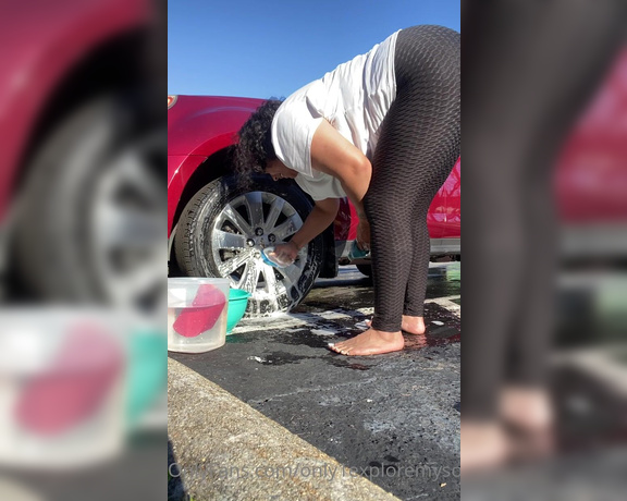 ExploreMySoles aka Only1exploremysoles OnlyFans - It was such a nice day so I decided to wash my car