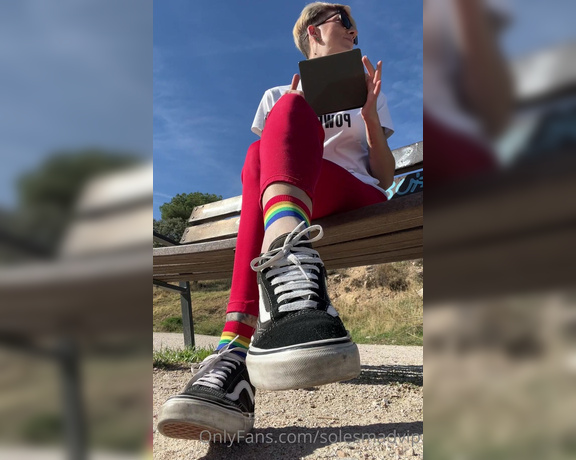 Solesmad Fetish Queen aka Solesmadvip OnlyFans - I forgot to post this video … Ignoring u on the street… and take off my vans and socks for you look