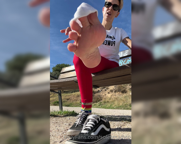 Solesmad Fetish Queen aka Solesmadvip OnlyFans - I forgot to post this video … Ignoring u on the street… and take off my vans and socks for you look