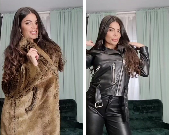 Goddess Domdeluxury aka Domdeluxury OnlyFans - Fur VS Leather Which I style better