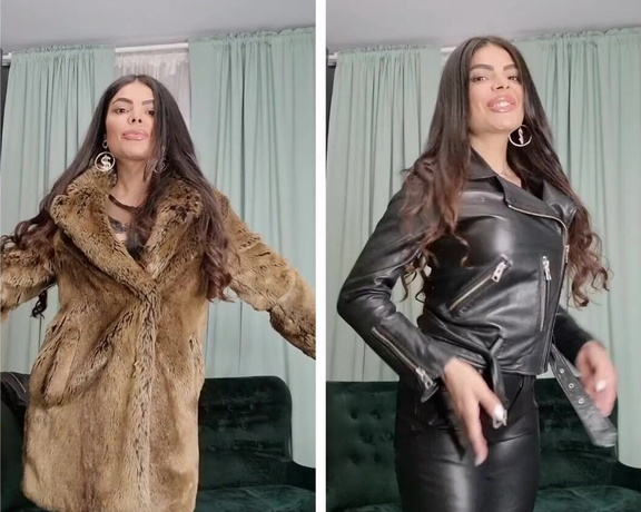 Goddess Domdeluxury aka Domdeluxury OnlyFans - Fur VS Leather Which I style better