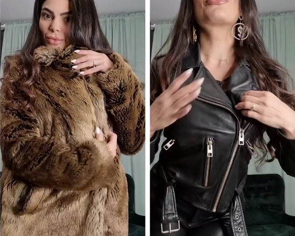 Goddess Domdeluxury aka Domdeluxury OnlyFans - Fur VS Leather Which I style better