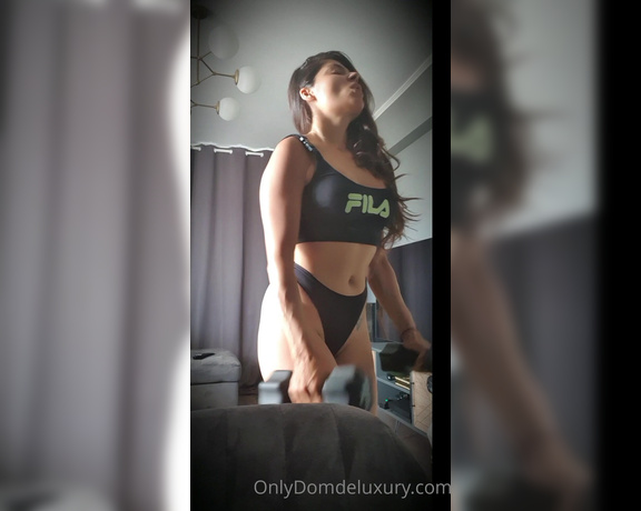 Goddess Domdeluxury aka Domdeluxury OnlyFans - After One intense Workout ,My routine is followed by another EdgingGooning Workout