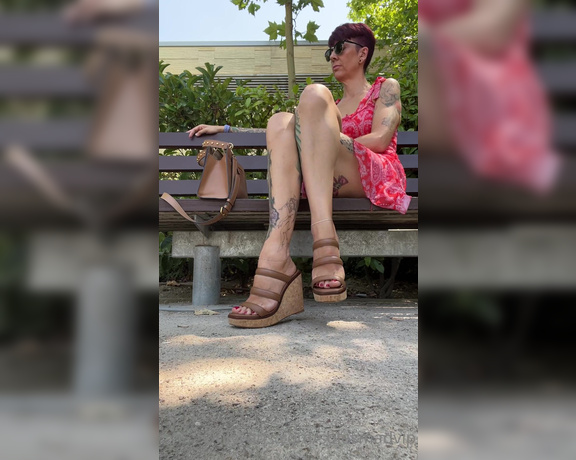 Solesmad Fetish Queen aka Solesmadvip OnlyFans - I’m waiting for my friend in the shade in this park, you are on one of the nearby benches with your