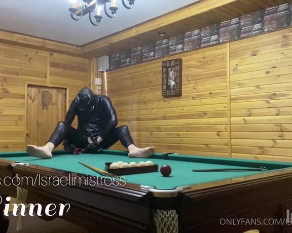 J.Sinner aka Israelimistress OnlyFans - Dirty and useless doggy used like a clown during a billiards between two lovely Ladies That day, two