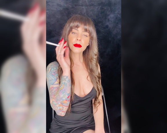 ManyVids - Dani Lynn - Smoking-in-Little-Black-Slip-Dress