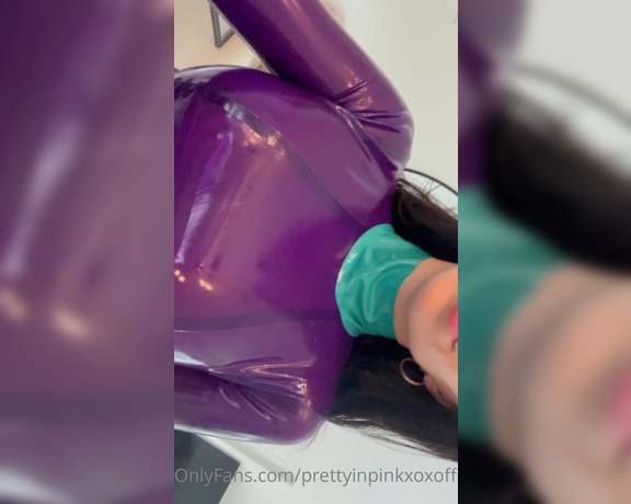 Pretty in Pink aka Prettyinpinkxoxofficial OnlyFans - Pretty in purple!! What nasty things would you do to me in this catsuit 4