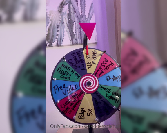 Goddess Sara aka Saradoesscience OnlyFans - Spin wheeeeeeeeel time!! Task domination won, so I have a few options up that alley! When you spin