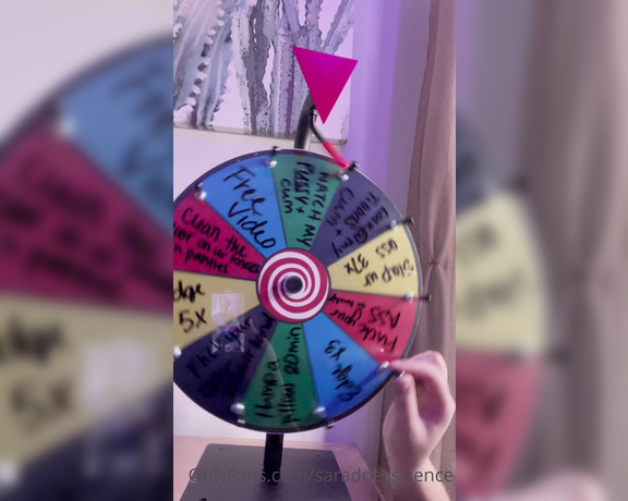 Goddess Sara aka Saradoesscience OnlyFans - Spin wheeeeeeeeel time!! Task domination won, so I have a few options up that alley! When you spin