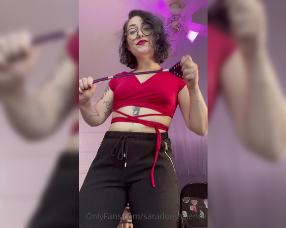 Goddess Sara aka Saradoesscience OnlyFans - I heard you’ve been cumming without my permission Well I hope you like punishments C B T BALL BUS