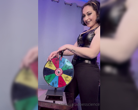 Goddess Sara aka Saradoesscience OnlyFans - Time for a jerk off game Your teasing, buildup and orgasm are all dependent on this wheel Will