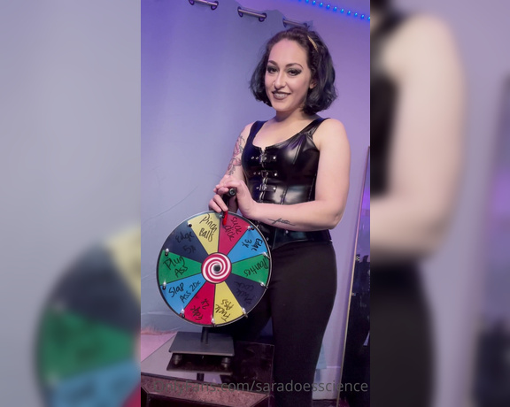 Goddess Sara aka Saradoesscience OnlyFans - Time for a jerk off game Your teasing, buildup and orgasm are all dependent on this wheel Will