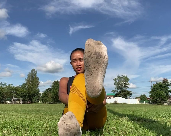 Goddess aka Goddessnutty2 OnlyFans - After exercising my socks were rotten And my feet it’s sticky 5