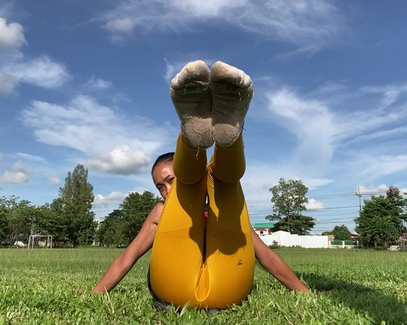 Goddess aka Goddessnutty2 OnlyFans - After exercising my socks were rotten And my feet it’s sticky 5