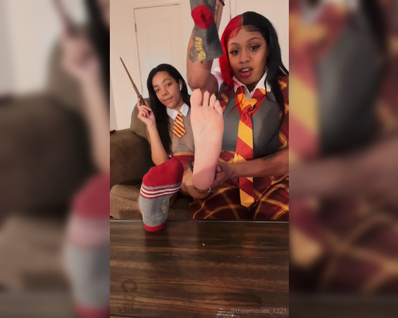 Miss Jaye aka Theemisses_1221 OnlyFans - Who wants to smell our stinky socks