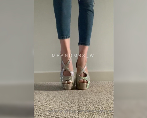 MrandMrs_W aka Mrandmrs_w OnlyFans - Imagine being on your knees in front of my beautiful feet in these sexy heels