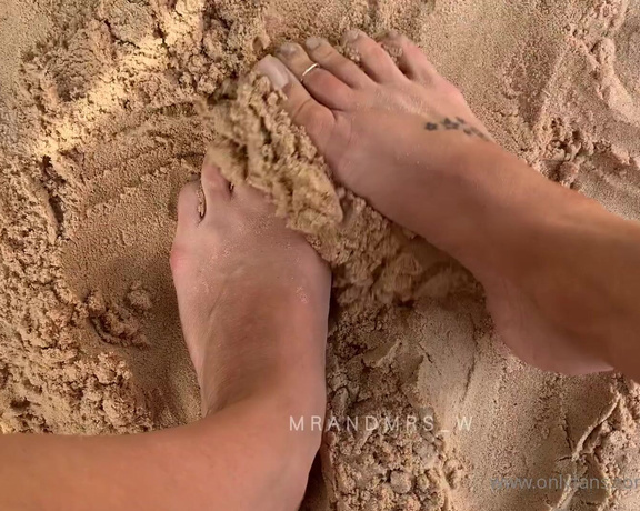 MrandMrs_W aka Mrandmrs_w OnlyFans - Playing in the sand exfoliating my pretty feet ready for Mr W’s cock later 2