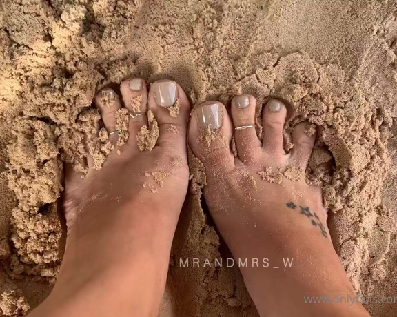 MrandMrs_W aka Mrandmrs_w OnlyFans - Playing in the sand exfoliating my pretty feet ready for Mr W’s cock later 2