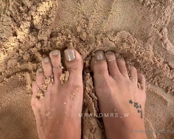 MrandMrs_W aka Mrandmrs_w OnlyFans - Playing in the sand exfoliating my pretty feet ready for Mr W’s cock later 2
