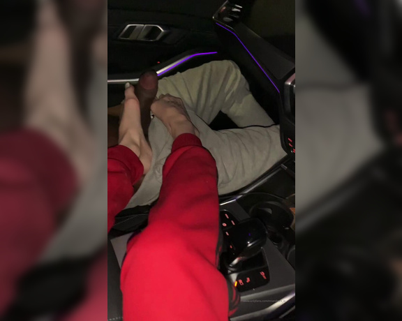 MrandMrs_W aka Mrandmrs_w OnlyFans - Couldn’t wait to wrap my toes around his big black cock so we pulled over on the way home