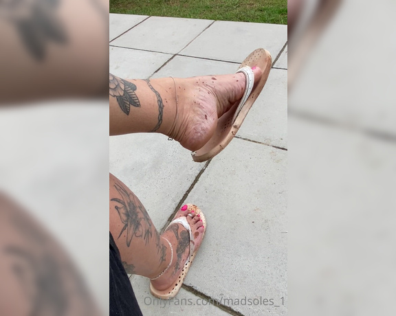 MsMaddy aka Madsoles_1 OnlyFans - Its not often my feet get this dry!! After a hard days garden work they were dirty, smelly, dry and