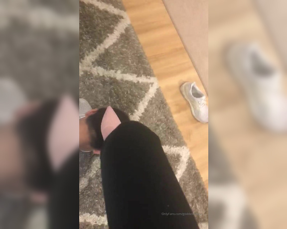 Tina aka Reigntina OnlyFans - Watching this little betas nose being shoved into my dirty gym shoes is hilarious
