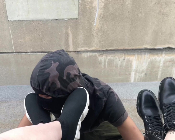 Tina aka Reigntina OnlyFans - Hes been dying to have a sniff from our long day of wearing these shoes