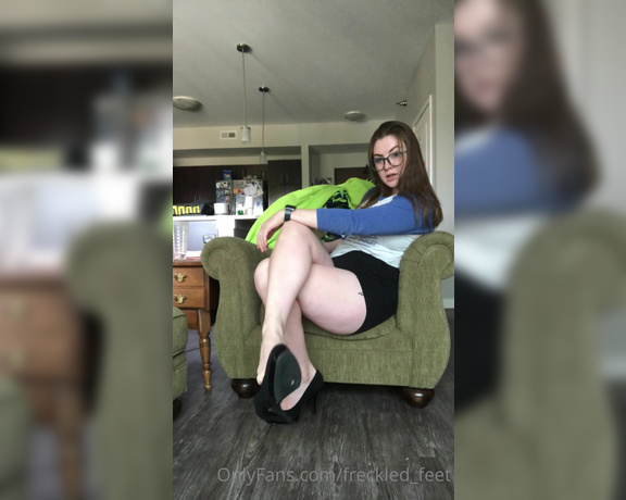 Freckled Feet aka Freckled_feet OnlyFans - This brat has some sweaty feet in heels that she wants to tease you with before she demands that you