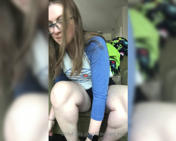 Freckled Feet aka Freckled_feet OnlyFans - This brat has some sweaty feet in heels that she wants to tease you with before she demands that you