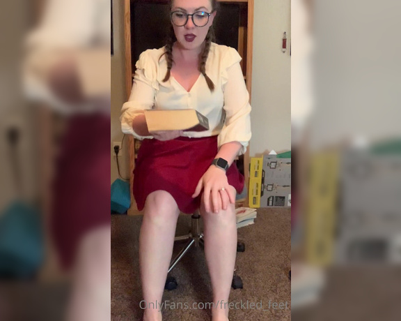 Freckled Feet aka Freckled_feet OnlyFans - I was already in this little librarian outfit for a custom and I had an ideaPOV you have a crus