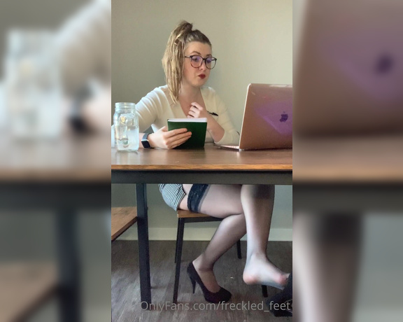 Freckled Feet aka Freckled_feet OnlyFans - POV you get called into your boss’ officeshe begins by talking about your employee review but then