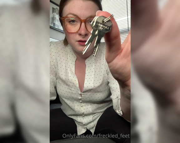 Freckled Feet aka Freckled_feet OnlyFans - Chastity Humiliation Humiliating and teasing MY locked sissy sub by jingling her keys which are MINE