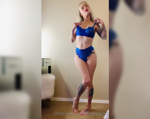 Crystal Inked aka Crystalinked OnlyFans - Trying on my new Royal Blue lingerie, had so much fun filming this video Do you guys want to see