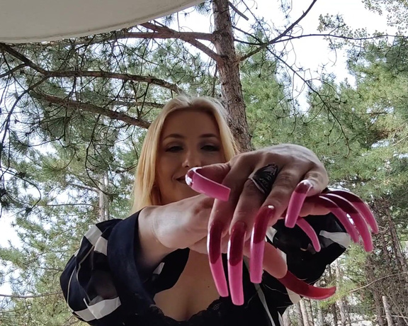 Lora Long Nails aka Loralongnails OnlyFans - High heels and tights on the balcony