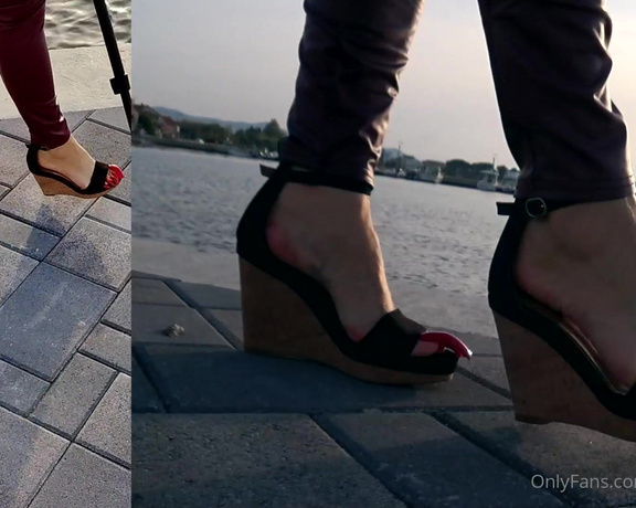 Lora Long Nails aka Loralongnails OnlyFans - RED LONG TOENAILS PROMENADE (CROATIA) Walking with an action camera along the promenade in Croati