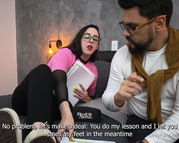 Mistress Nara Neveu aka Mistressnara OnlyFans - I had heard some rumors that the nerdy boy was one of those foot freaks so I decided to take advanta