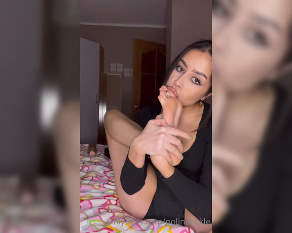 Polina aka Polinatickle OnlyFans - I want to feel your saliva all over them while you suck on each toe and lick those soles until I tel