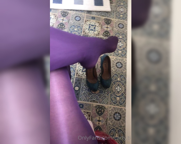 Carty aka Cartyti OnlyFans - New day, new video Sexy colour pantyhose Legs and nylons feet tease enjoy