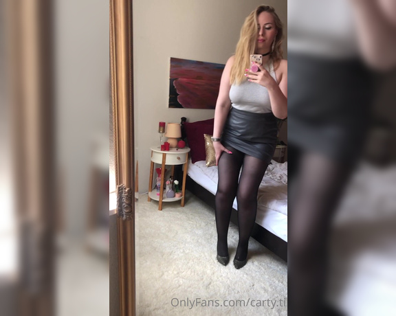 Carty aka Cartyti OnlyFans - Exclusive video only for my OnlyFans subscribers Hot tease it sexy black pantyhose lather skirt