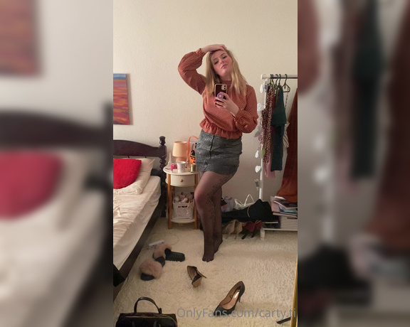 Carty aka Cartyti OnlyFans - Sexy skirt with glam black tights and cute blouse Gorgeous look